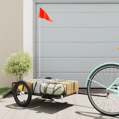 vidaXL - Fietstrailer - 126x63x34 - cm - ijzer - zwart