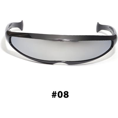 Nieuwe Futuristisch Smalle Cyclops Zonnebril Laser Bril UV400 Persoonlijkheid Spiegelend Glas Kostuum Bril Mannen Gafas De Sol As shown in the figu white