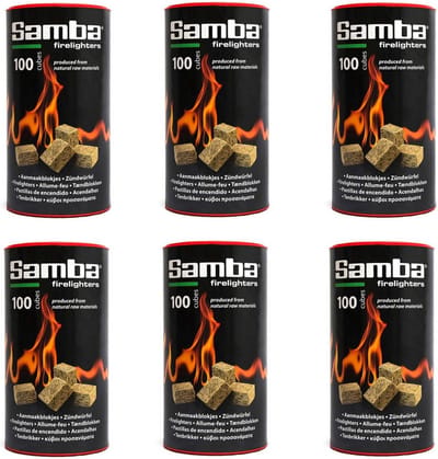 Samba Bruine Aanmaakblokjes Openhaard - 600 stuks in Kokers - omdoos