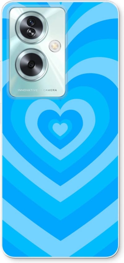 Case Company® - Hoesje geschikt voor Oppo A79 hoesje - Hart Blauw - Soft Cover Telefoonhoesje - Bescherming aan alle Kanten en Schermrand