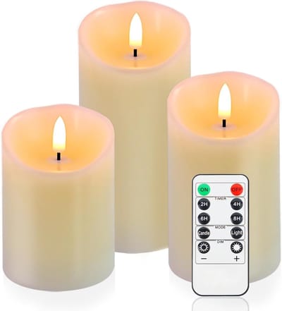 Vlamloze Kaarsen - Decoratieve Verlichting - Sfeervol Huis - Gemaakt van Wax - 13 cm - Ivoor