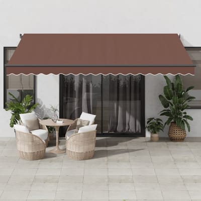 vidaXL - Luifel - handmatig - uittrekbaar - 450x350 - cm - bruin