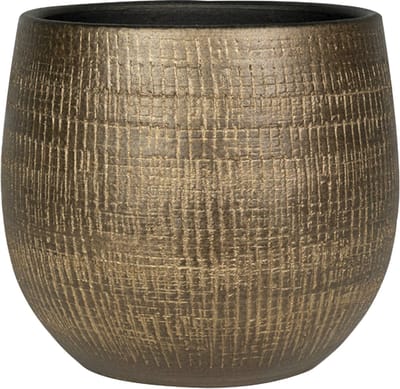 Ter Steege Plantenpot - modern design - goudkleurig - 20 x 20 cm - bloempot