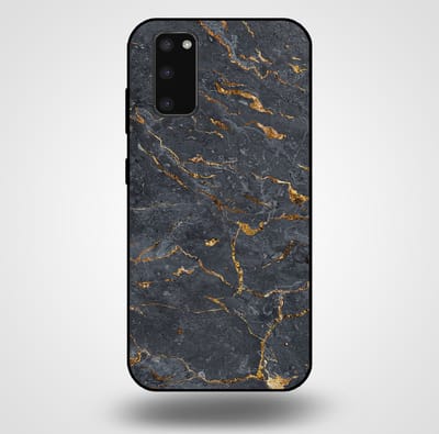 Smartphonica Telefoonhoesje voor Samsung Galaxy S20 Plus met marmer opdruk - TPU backcover case marble design - Goud Grijs geschikt voor Samsung Galaxy S20 Plus