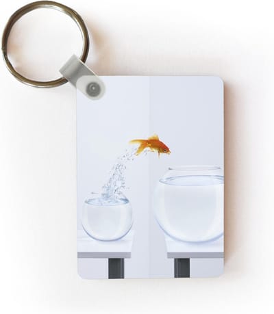 Sleutelhanger - Goudvis - Wit - Vissenkom - Uitdeelcadeautjes - Plastic