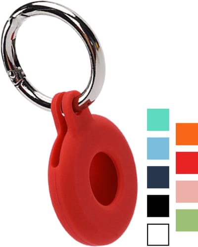 Hoesje Geschikt voor Apple AirTag 2 - Sleutelhanger Houder Siliconen Hoes - Hoes Geschikt voor Apple AirTag 2e generatie Hoesje - Rood