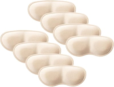 Daity 4 paar hielkussentjes - inlegzolen - hielgrippers - inlegzolen - hielvullers voor schoenen - hielkussentjes voor mannen en vrouwen ter voorkoming van blaren door hoge hakken (beige)
