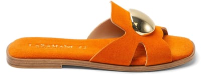 Lazamani - Zola Dames Slippers Suede Orange - Maat 37