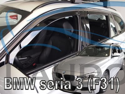 Zijwindschermen donker getint tbv BMW 3-serie F31 - 5-deurs stationwagon tbv model vanaf 2011 - 2018 set is voor de 4 deuren V + A pasvorm