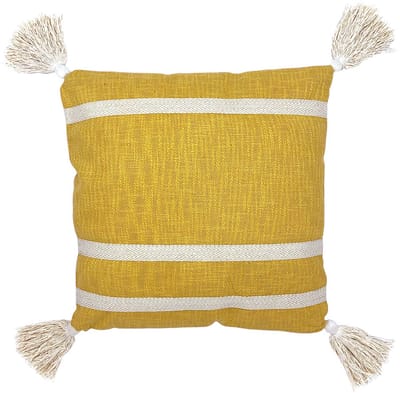 Lavandoux - Sierkussen - Kussen met Kwastjes - Geel - 45x45