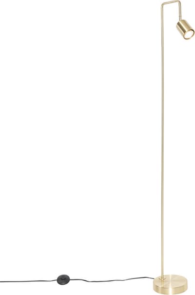 QAZQA java - Moderne Vloerlamp | Staande Lamp - 1 lichts - H 145 cm - Goud/messing - Woonkamer | Slaapkamer | Keuken