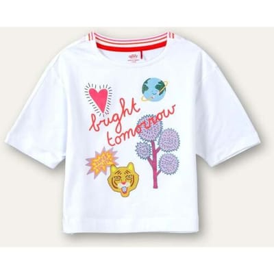 Oilily Teeshirt T-Shirt- maat122/7yr Bright Wit