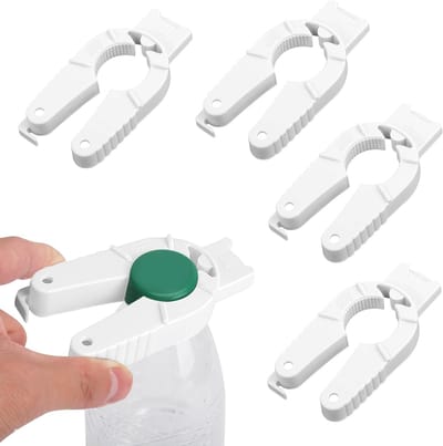 Dailygoods - GZRXIOU Multifunctionele flesopener, plastic dekselopener, schroefsluiting, opener, grappige plastic flesopener, voor senioren, handzwakte, artritis, 4 stuks