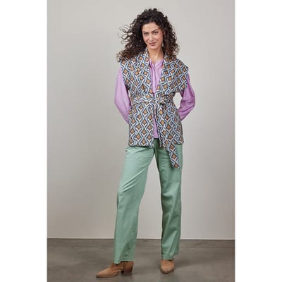DIDI Sleeveless Vest Diam Print Offwhite With Cosmic Dreams Print Taglia: 40 | Cardigan Outlet | Donna | Bianco
