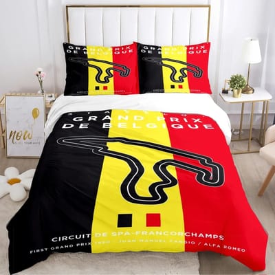 Luxe Nieuw 3D Print F1 Internationale Baan Dekbedovertrek Dekbed Beddengoedset Zachte Dekbedovertrek en Kussensloop Eenpersoons/Tweepersoons/Queen AU Queen 210x210cm