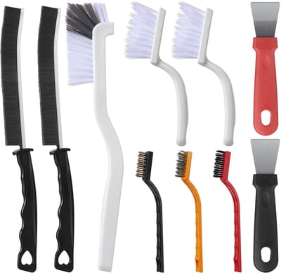 10 stuks reinigingsborstels, spleetreinigingsborstel, doucheborstel, reinigingsborstel, ovenreinigingsborstels, reinigingsschraper, voor vloer thuis