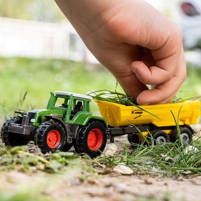 SIKU 1605, Fendt-tractor met Krampe-kiepwagen, metaal/kunststof
