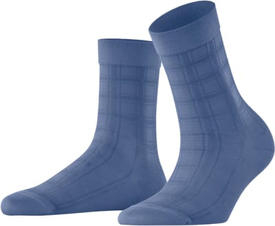 FALKE Madras gedessineerd katoen sokken dames groen - maat 35-38