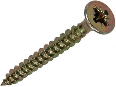 SAM. Verzinkte Spaan plaat schroef. Plat- Kop 50 stuks  Hout-Schroeven. 4,0 x 35 mm.