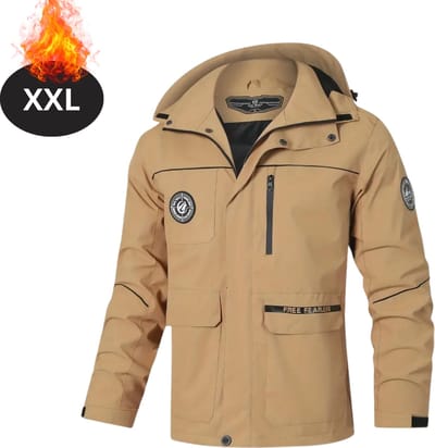 Nivard Windjas Voor Heren - Parka - Lente & Herfst - Jas - Volwassen - Windjack - Windbreaker - Outdoor - Buiten - Beige - Maat XXL