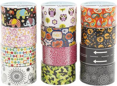 Duck tape, Met patroon, B: 48 mm, diverse kleuren, 12x5 m/ 1 doos