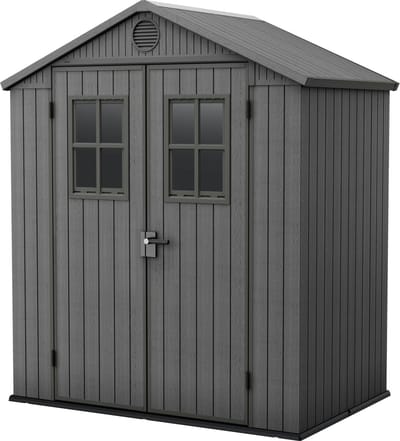 Keter Darwin 64 Tuinhuis - dubbele deuren + ramen - 190x122x221 - Grijs