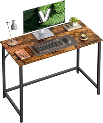Compact Industrieel Bureau voor Werkkamer en Slaapkamer – Vintage Bruin en Zwart, 50x100 cm