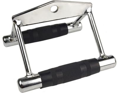 DW4Trading Dubbele Roeigreep - Anti Slip - Cable handle voor Lat Pulley - V-Handle - Verchroomd Massief Staal