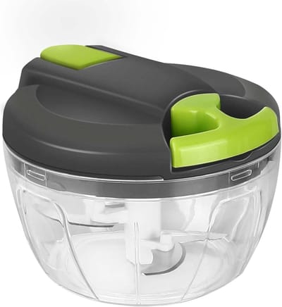 Uiensnijder, handmatig, 520 ml groentesnijder, uienhakmolen met trekkoord, multisnijder, knoflookhakker, universele haker, handmatige voedselchopper, onsnijder