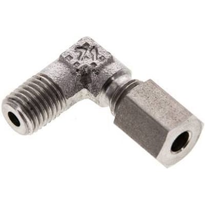 4LL & M8x1 (con) RVS L-Vorm Snijringkoppeling Buitendraad 100bar ISO 8434-1