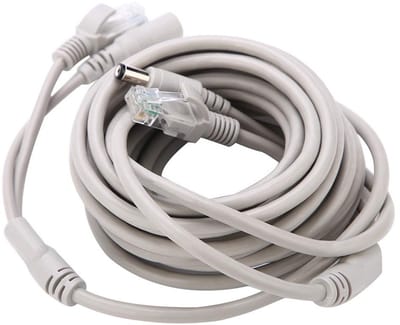Allecto - Cat 5 CCTV-kabel - AHD-videovoedingskabel - 15M - IP-camera's - RJ45 + DC-voedingsconnector - Geschikt voor NVR-systemen