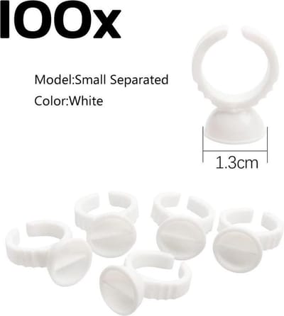 DW4Trading Ring Permanente Make-up - 100 Stuks - Wit - Dubbel