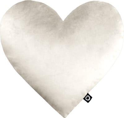 Decordruk Velvet Serie - Sierkussen - Hartvormig - Kremkleurig - 45 cm