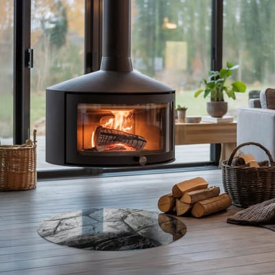 Coloray Vloerplaat Houtkachel - Vloerplaat Openhaard - 60 cm x 60 cm - Houtkachel Accessoires - Grijs Vloerplaat Kachel - Vloerplaat Voor Kachel - Plaat voor Onder Houtkachel - Open Haard Accessoires - Plaat Kachel