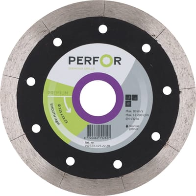 PERFOR Diamant doorslijpschijf SMOOTH tegel, Ø125, asgat 22,23