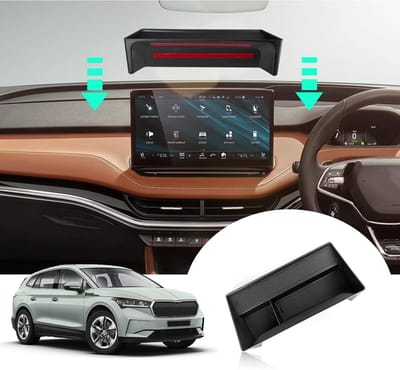 Center Console Opbergdoos voor Skoda Enyaq iV 2020-2024, Achterste Opbergbox voor 13 Inch Infotainmentsysteem, Auto Organizer en Accessoire