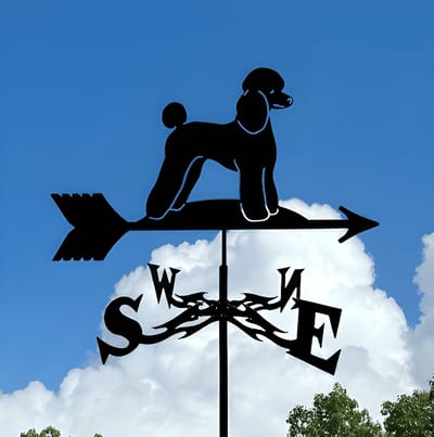 Metalen Windspinner met Dierenmotief - Smeedijzeren Tuin Decoratie voor Buiten - Ornament voor Daktuinen & Binnenplaatsen-Poedel-Belle‘s product-Belle's product