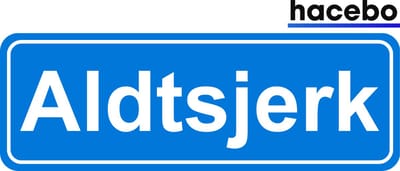 Hacebo - Plaatsnaam Sticker - 29x10 CM - Aldtsjerk sticker - Verkeersborden sticker - grappige cadeaus - Aldtsjerk
