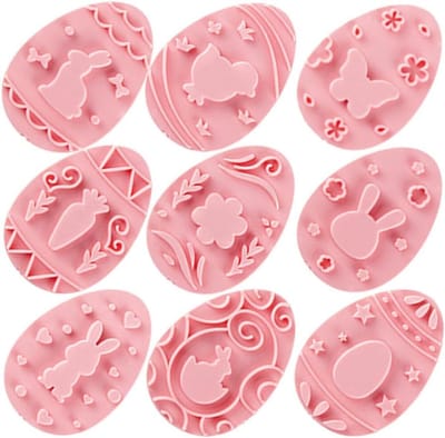 Set uitsteekvormen voor Pasen, plastic koekjesvorm, 3D-koekjesstempel, Pasen, koekjessnijder, communie, vis koekjessnijder (A)