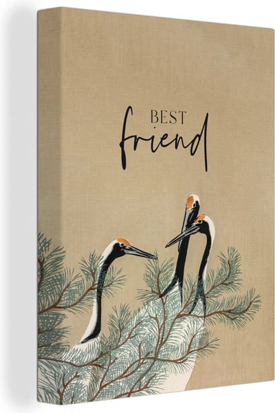 Canvas Schilderij Best friends - Vriendschap - Quotes - Spreuken - Best friend - 30x40 cm - Wanddecoratie