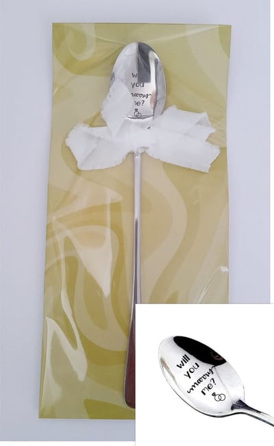 Lepel met tekst - will you merry me? - RVS - koffielepel - dessertlepel