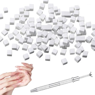 Dailygoods- Nagelkwast 100 Stuks - Nagelspons - Metalen Tang - Nail Art Penselen - Nagelkunstpatronen - Diverse Toepassingen