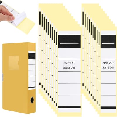 200 Zelfklevende Ordnerruggen in 2 Maten voor Kantoor, School en Archivering - 19 x 5,4 cm en 19 x 3,6 cm, Perfect voor Organisatie en Labeling