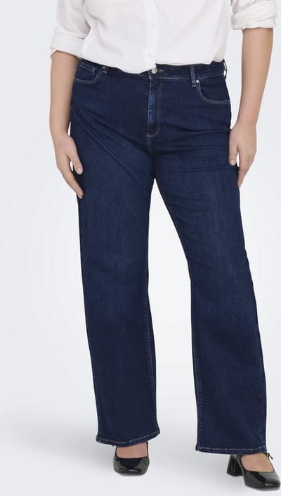 ONLY CARMAKOMA - CARWILLY HW WIDE JEANS CRO NOOS - Dames - Jeans
