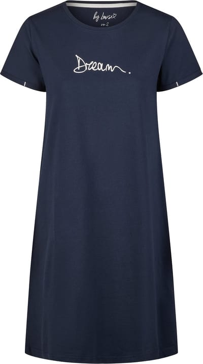 By Louise Essential Dames Nachthemd Korte Mouw Dream Blauw - Maat 3XL