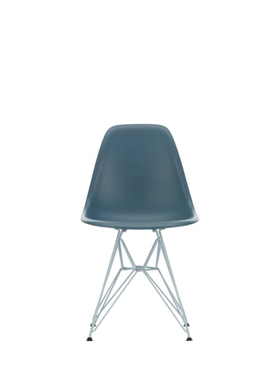 Vitra DSR Colours Eames Plastic Side Chair - zeeblauw RE - Glijders voor harde vloer