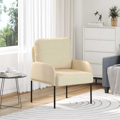 vidaXL - Banken - met - kussen - 55cm - Crème - Multiplex