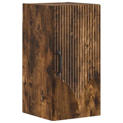 vidaXL - Badkamer - wandkast - HOORN - Gerookt - eiken - 30 - x - 31 - x - 59 - cm