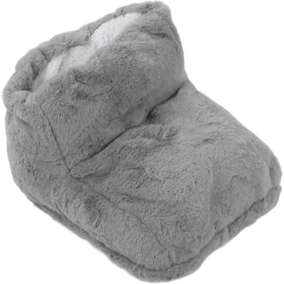 Elektrische Verwarmde Voetenwarmer 5V USB Comfortabele Superzachte Fleece Voetenwarmer Laarzen voor Thuis Kantoor gray