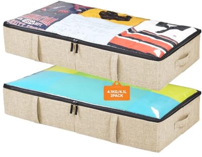 Opbergcontainers voor onder het bed - 2 Stuks met Stevige Handgrepen - Kastorganisatoren